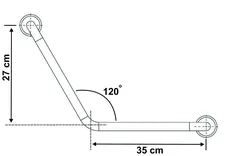 دستگیره ایمنی استیل ضد زنگ با زاویه 120 درجه